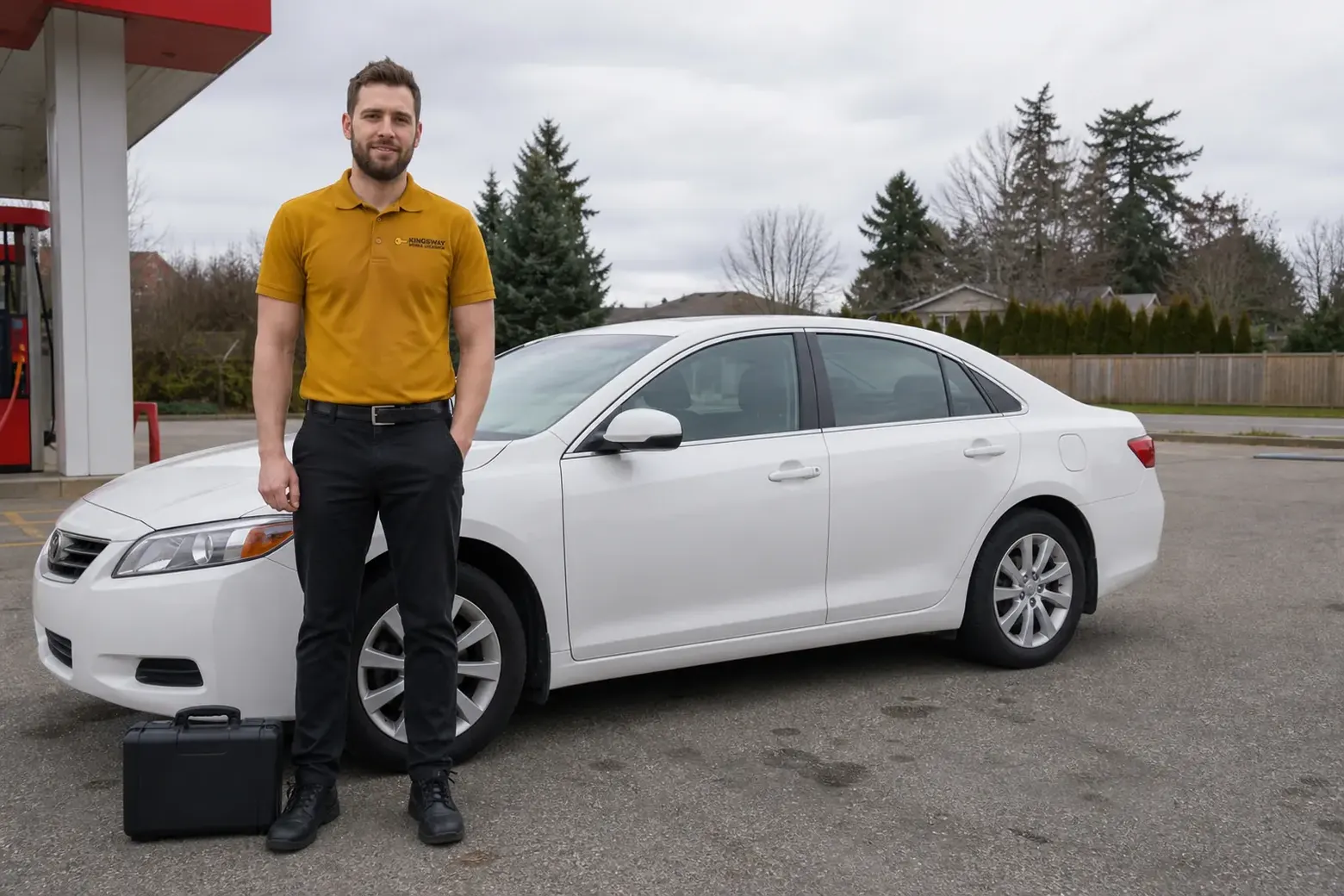 Locksmith opening a locked car door in Renton, WA
